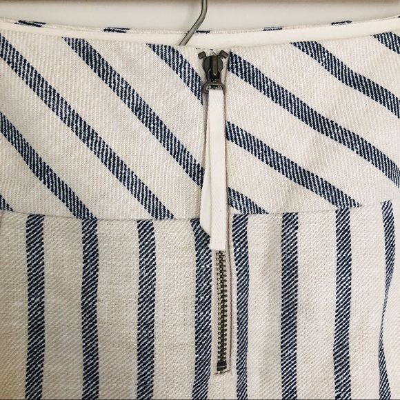 NWT J. Crew Split Striped Asymmetrical Skirt White & Blue - Picture 6 of 7